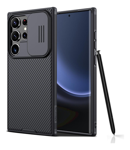 Funda Con Protector De Camara Para Samsung S24 Ultra Negro 