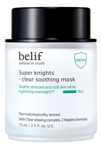 Belif Super Knight Clear Mascarilla Calmante, Mascarilla Fac