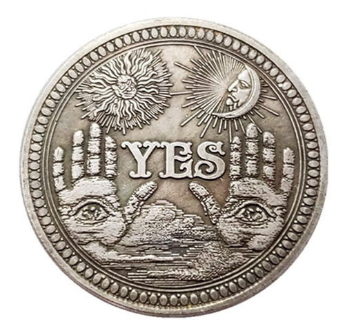 Moeda Dólar Sol Lua Sim Ou Não Olho Illuminati Customizada