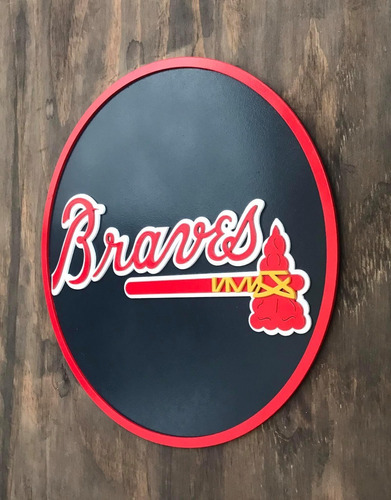 Braves Atlanta, Logo En Madera Mdf
