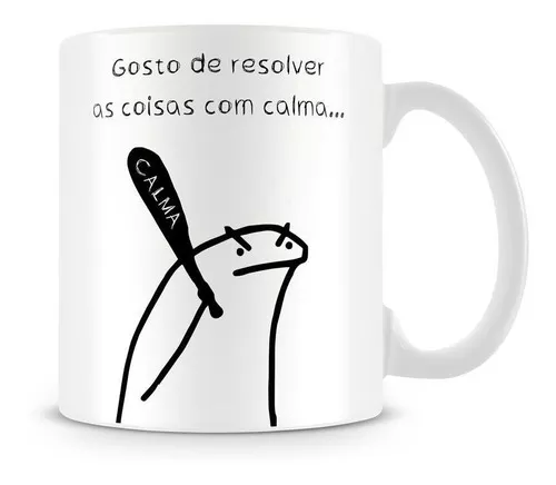 Caneca Xicara Boneco Palito Flork Presente Dia Dos Namorados