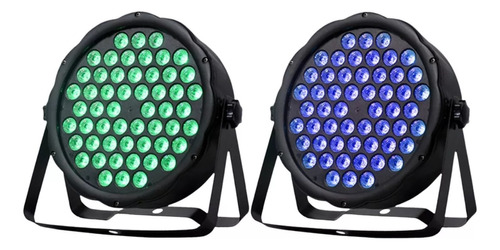 Kit 2 Canhao Led 64 Rgb 54 Leds 3w Triled Dmx Dj Juego