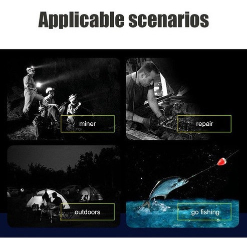 B Linterna Frontal Led Brillante Luz Camping Lampara De