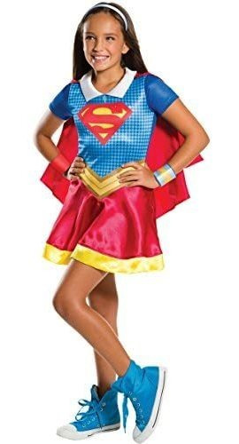 Dc Traje De Supergirl De Superhéroes Niñas, Pequeña.