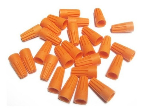 50 X Conector De Torção Emenda Fios Cabos Laranja Até 5,7mm