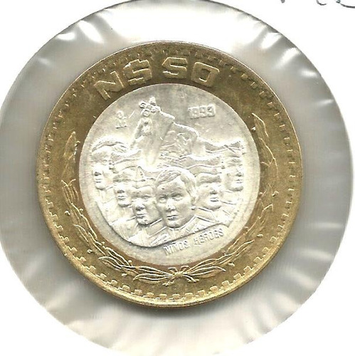 Moneda De 50 Pesos Centro De Plata 1993