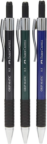 Lapiseira Grip Matic Metal 0.5 Mm Faber Castell 3 Cores Cor Preto
