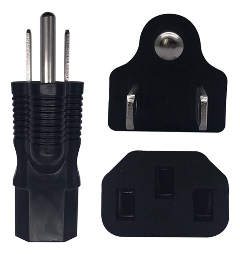 2 Adaptador De Corriente 5-15p Macho A Iec 320 C13 Hembra