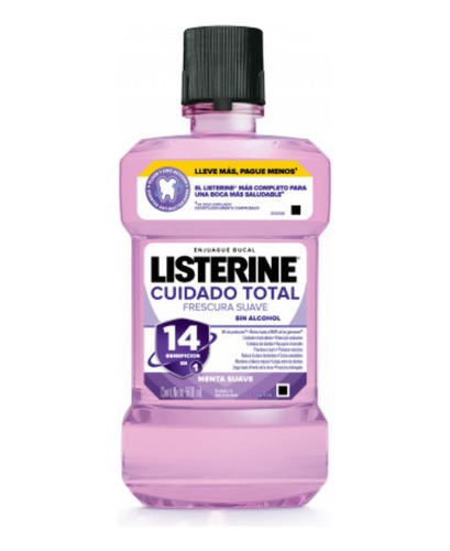 Enjuague Bucal Listerine Cuidado Total Frescura Suave 500ml