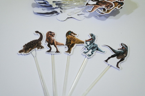 Imagem 1 de 2 de Dinossauros 50 Topper Tags Para Doces Festa Aniversário