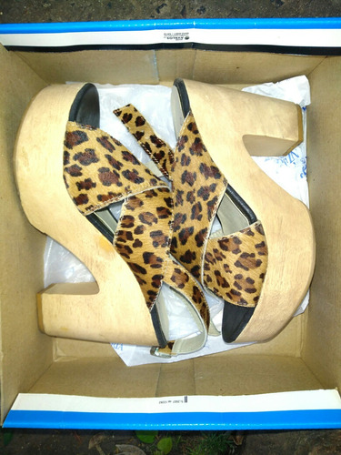 Sandalias Plataforma Nazaria Animal Print T.38  ¡impecables!