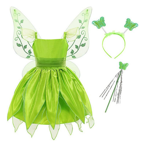 Vestido De Princesa Tinker Bell Para Halloween, Elfo Maravil