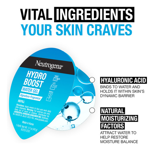 Gel De Agua Neutrogena Hydro Boost, 50 Ml, Con Forma De Cáps