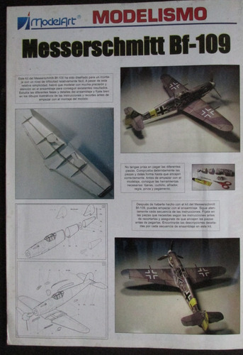 Imagen 7 de 10 de Avion Armable De Papel Bf-109 Messerschmitt Esc. 1/32