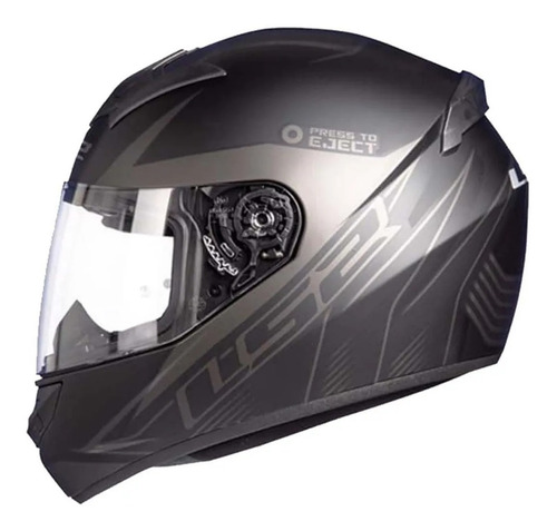 Imagen 3 de 4 de Casco Moto Ls2 Integral 352 Rookie Lighter Negro Mate