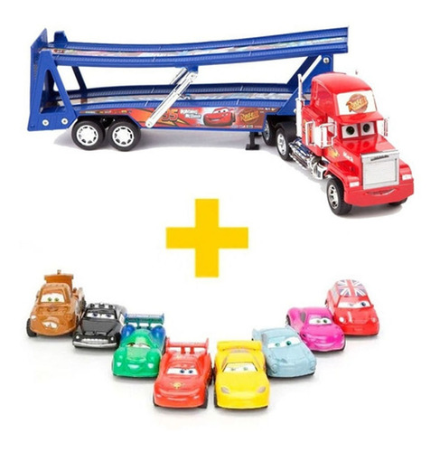 Combo Cars Truck Container + Autitos Pull Back X8 Unidades