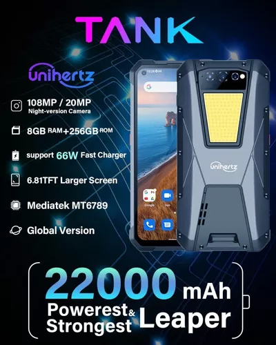 Unihertz Tank 4g Smartphone Resistente 22000mah 8gb+256gb