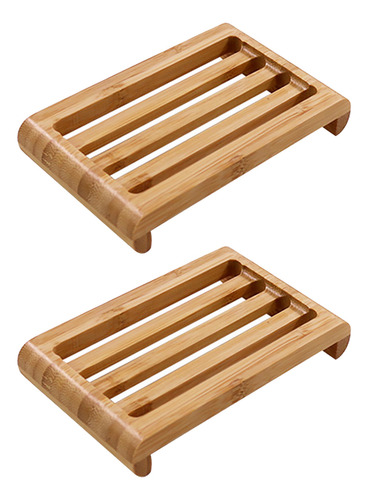 Caja Para Platos Holder, Madera De Bambú, 2 Unidades