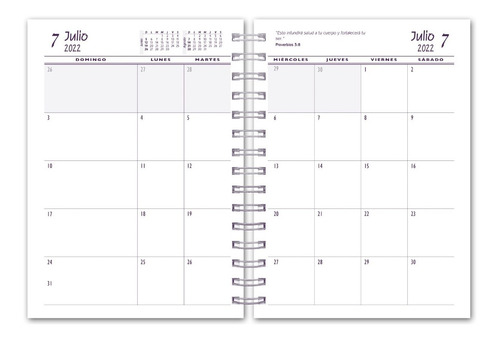 Imagen 2 de 5 de Agenda Cristiana 2022 - Tapa Dura Línea 1050 - 15cm X 20cm