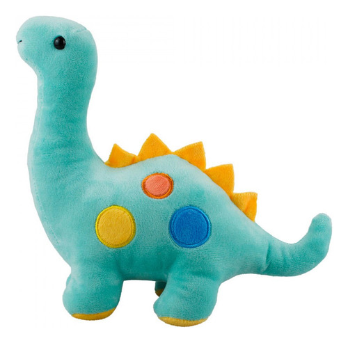Dinossauro Verde Fluorescente Círculos Coloridos 18cm - Cor Azul-turquesa