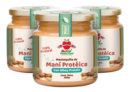 Mantequilla De Maní Proteica - 100% Maní - Sin Azucar - 250g