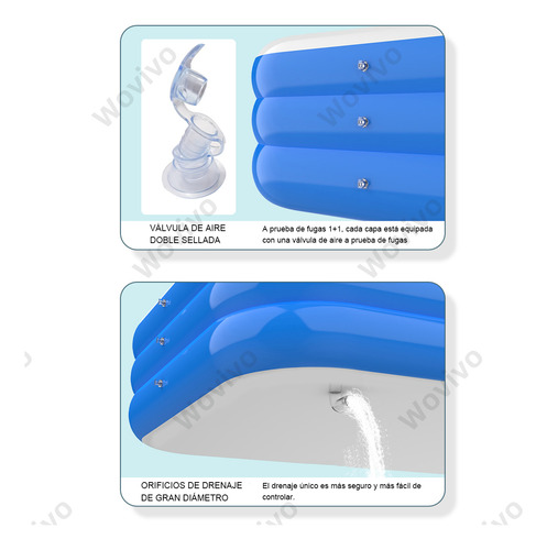 Alberca Inflable Grandes Piscinas Rectangular Azul 380cm
