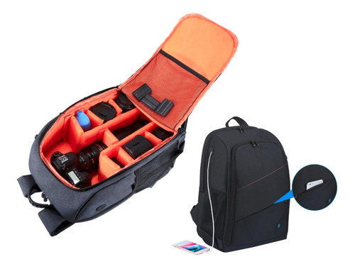 Mochila Bolso Para Cámara Fotográfica Reflex Y Accesorios