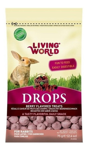 Snack Living World Drops Conejos Roedores Berries 75gr. Np