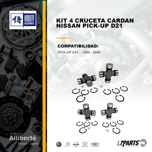 Juego 4 Crucetas Cardan Pick-up D21 1994 1995 1996 - 2008
