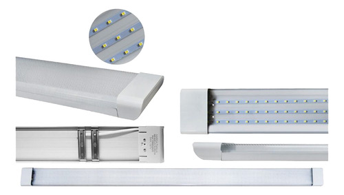 Lámparas De Techo Tipo Regleta Iluminación Led De 72 Watts Y Luz Blanca Fría 120cm De Longitud Paquete Con 30 Piezas
