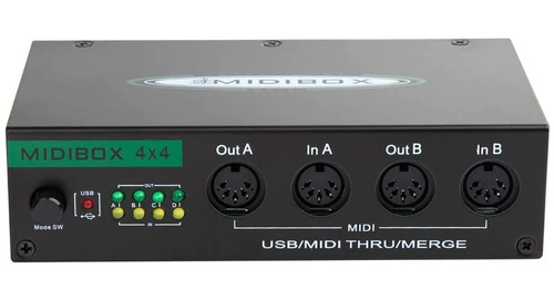 Interfaz Midibox Merge Thru Usb Midi 4 In 4 Out Universal