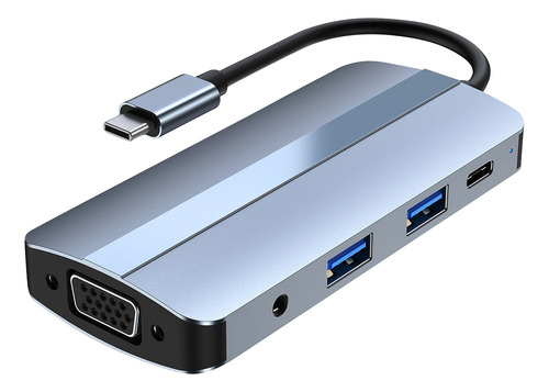 Adaptador Multidivisor De Hub De Red Tipo C 8 En 1 Con Usb3.