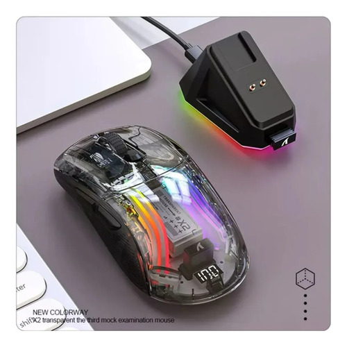 Mouse Sem Fio Attack Shark X2 Pro Com Base Trimode Preto Preto