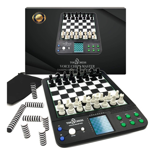 Conjunto De Xadrez Eletrônico Top 1 Chess Voice Master Para
