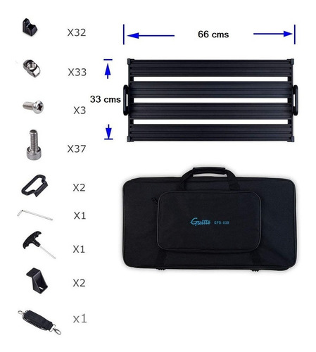 Imagen 5 de 5 de Pedalboard Guitto By Joyo Gpb-03b - Libre De Velcro