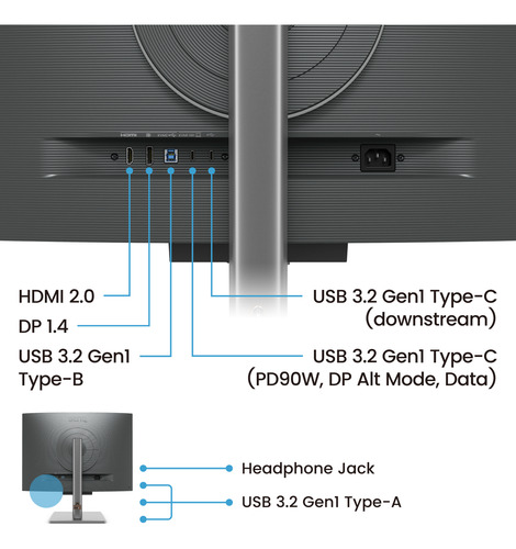 Monitor Rd280u 28 ,especial Para Programación 4k + Mouse Pad Gris Oscuro