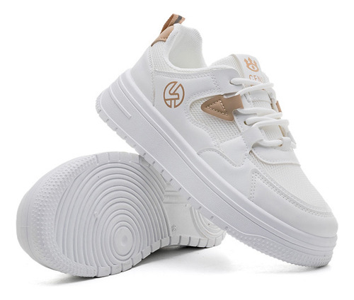 Zapatillas De Tenis Transpirables Para Mujer Zapatos Blancos