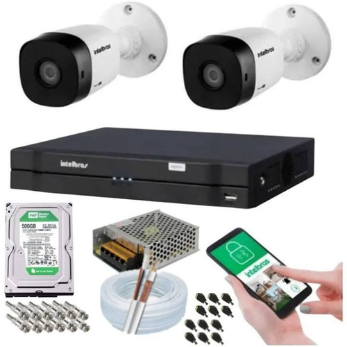 Kit Cftv - Dvr 4 Canais - 4 Câmeras -  Intelbras