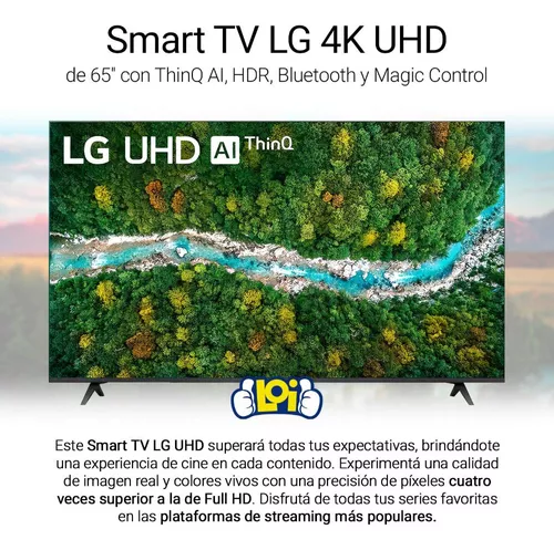 Smart TV LG 55 4K UHD AI ThinQ WIFI Bluetooth Magic Control Incluido,  oferta LOi.