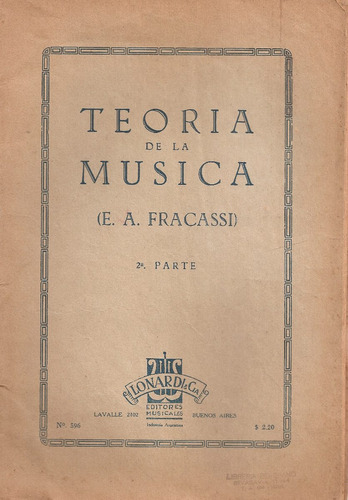 Teoria De La Musica 2ª Parte - Fracassi - Lonardi