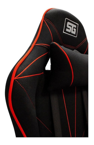 Imagen 4 de 4 de Silla de escritorio Vorago CGC-500 gamer ergonómica negra y roja con tapizado de tela