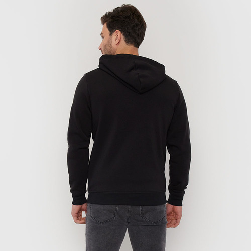 Polerón Hombre Full Zipper Clásico Negro Corona