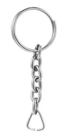Imagen 2 de 3 de Llavero Sinfin Metal Argolla C/cadena Y Triangulo X 10 Unid