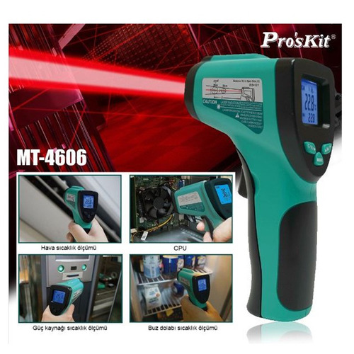 Imagen 4 de 10 de Termometro Infrarrojo Digital Proskit 4606 Heladera Tablero