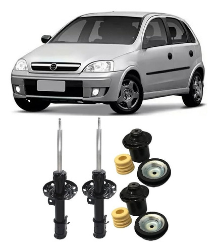 2 Amortecedor + Kit Suspensão Corsa Hatch 2005 2006 2007 08