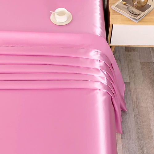 Sedosas Sabanas Individuales Rosa Pastel Resistente A Arruga
