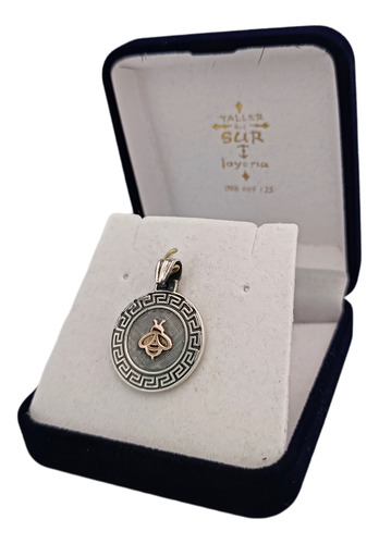 Dije Profesión Maestra Abeja Moderna Plata Y Oro 9k
