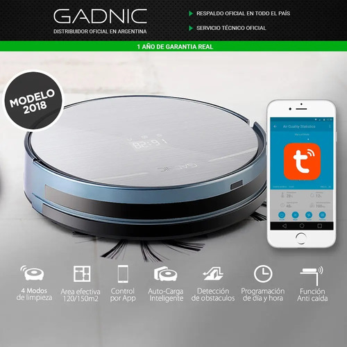 Aspiradora Robot + Trapeador Mopa App Gadnic Z800 Cepillos | Envío gratis