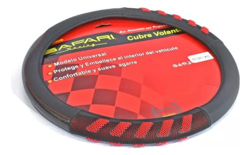 Cubre Volante Talla M 38cm Universal Negro+rojo Auto/suv