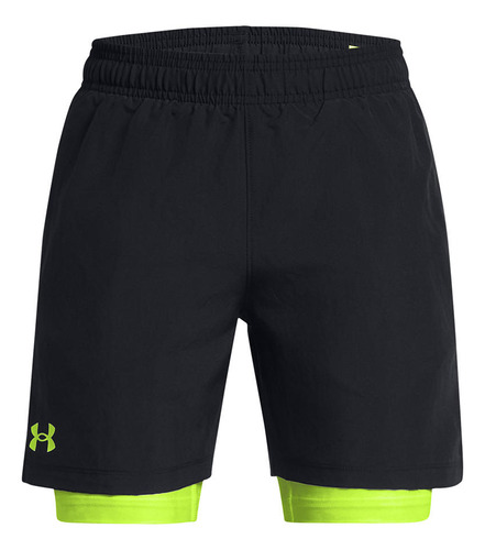 Shorts 2 En 1 Ua Para Niño Negro